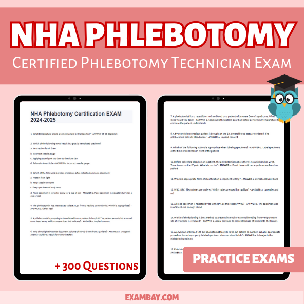 Certified Phlebotomy Technician Exam Bundle 2025-2026 - Exam Review
