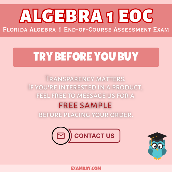 Florida Algebra I End-of-Course (EOC) Study Guide 2025-2026: Detailed Content Review, Test-Taking Strategies and Full-Length Practice Tests