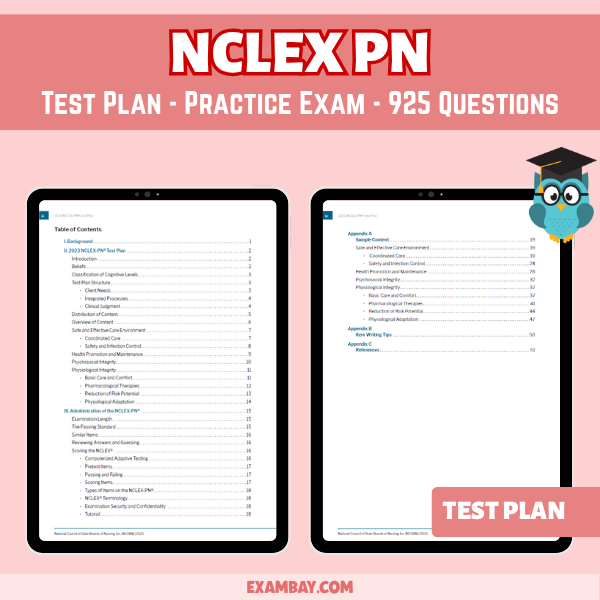NCLEX PN Test Plan - Practice Exam - 925 Questions - 2025-2026 | Instant Download - PDF