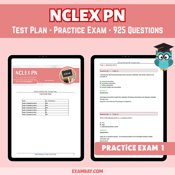 NCLEX PN Test Plan - Practice Exam - 925 Questions - 2025-2026 | Instant Download - PDF