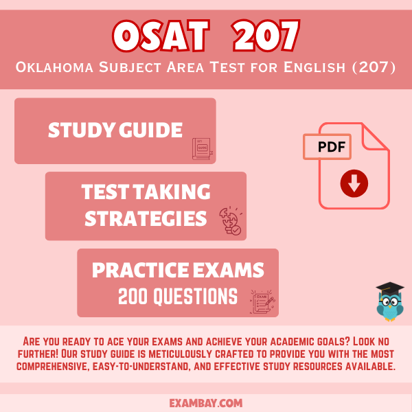 OSAT English (207) Study Guide 2025–2026: Oklahoma Teacher Certification Prep with Detailed Content Review, Exam Tips and Two Practice Tests