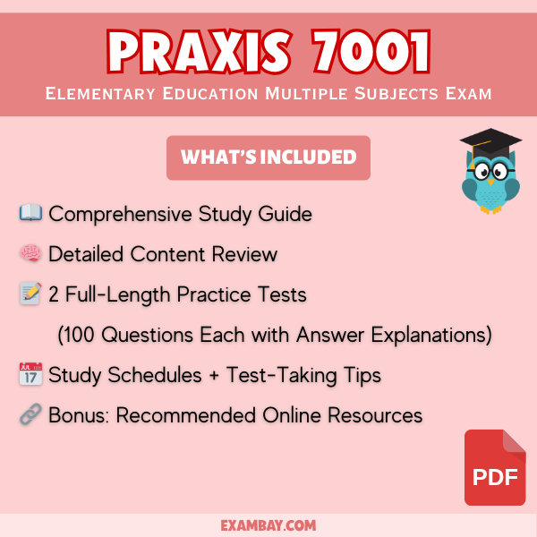 Praxis 7001 Elementary Education Multiple Subjects Study Guide 2025–2026: Reading, Math, Science, Social Studies Review with 2 Practice Tests