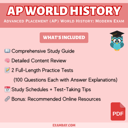 AP World History Exam Study Guide 2025–2026: Advanced Placement World History Exam with Detailed Review, Exam Strategies & 2 Practice Tests