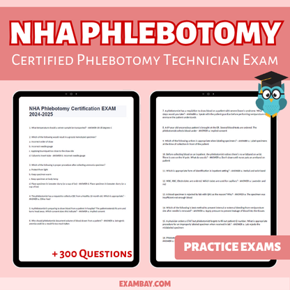 Certified Phlebotomy Technician Exam Bundle 2025-2026 - Exam Review