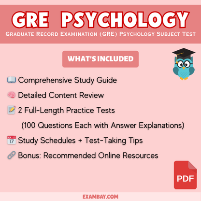 GRE Psychology Test Study Guide 2025-2026: Detailed Content Review, Test-Taking Strategies, and Two Full-Length Practice Tests