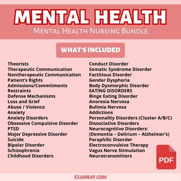 Mental Health Nursing Bundle for Nursing School 2025-2026