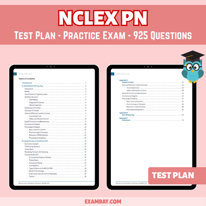 NCLEX PN Test Plan - Practice Exam - 925 Questions - 2025-2026 | Instant Download - PDF