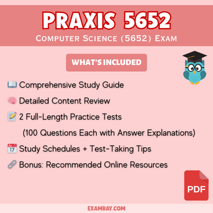 Praxis Computer Science (5652) Study Guide 2025-2026: Detailed Content Review and Two Full Length Practice Tests for Teacher Certification